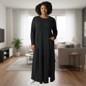 Women’s Black Slits Front Dress
New